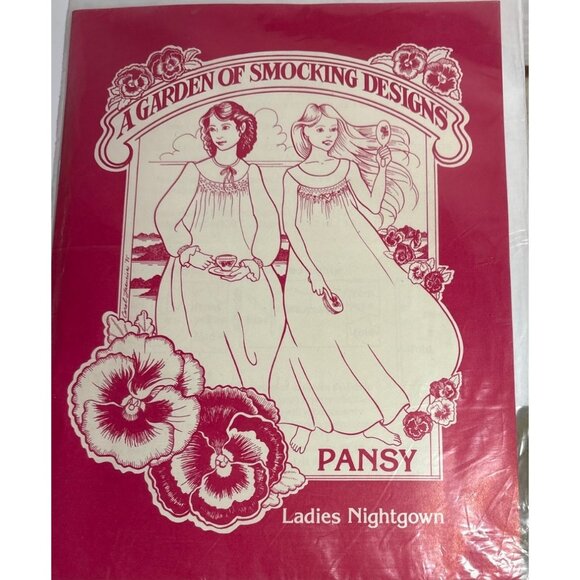 A Garden of Smoking Designs Pansy Ladies Nightgown Sewing Pattern NEW - Picture 1 of 2